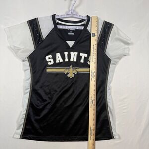 NFL x New Orleans Saints Womens Large Team Apparel Jersey Black Gold
